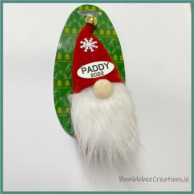 Personalised Gonk Christmas Decoration : Red